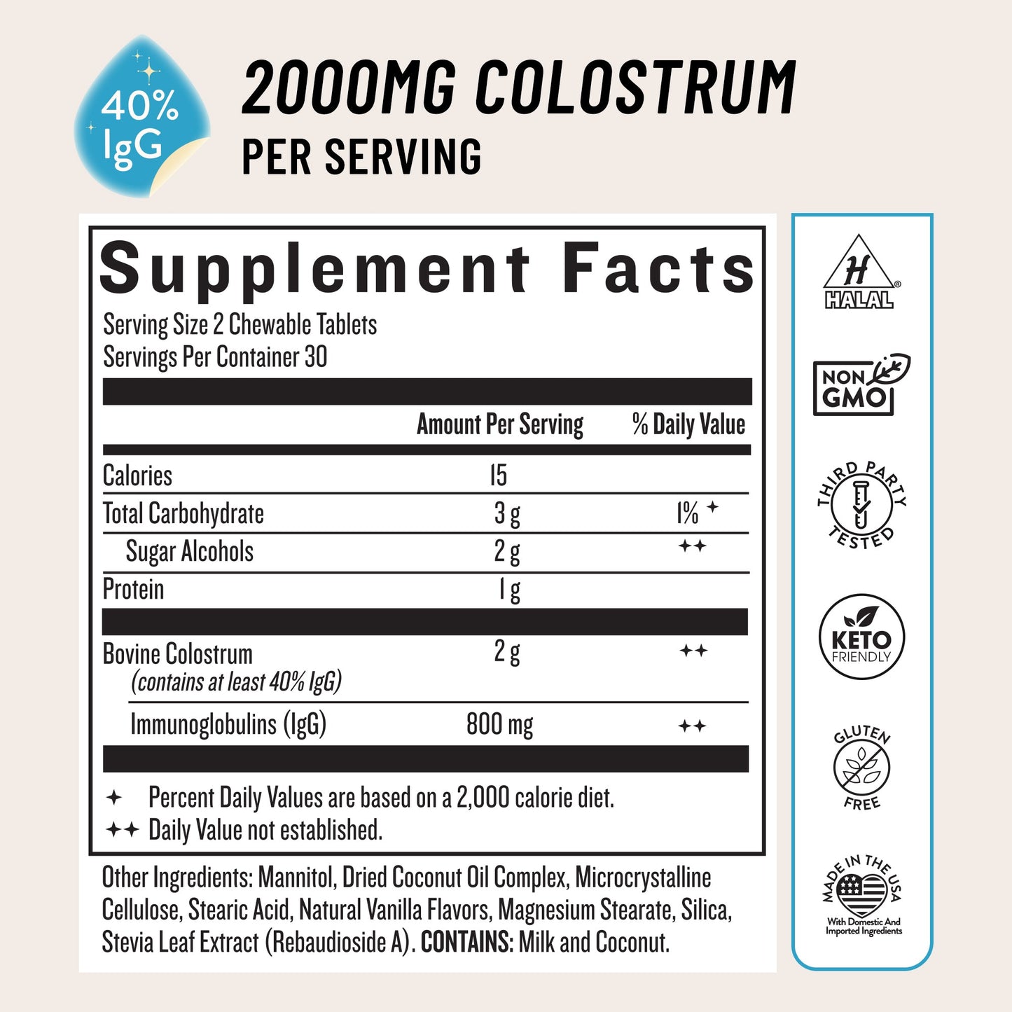 Colostrum Chewable Tablets - Legendairy Milk
