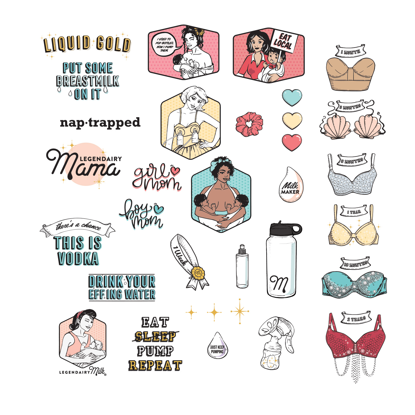 Breastfeeding Sticker Pack - Legendairy Milk