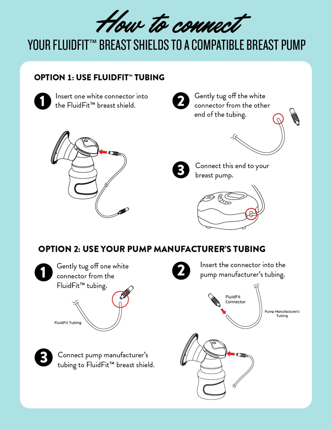How to Connect Your FluidFit™ Breast Shields To a Compatible Breast Pump - Legendairy Milk