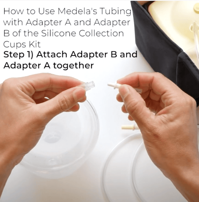 How to use Legendairy Milk Silicone Collection Cups' with Medela's Tubing, Adapter A and Adapter B - Demo - Legendairy Milk