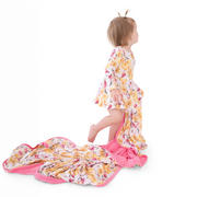 Gourd-geous Girl Long Sleeve Ruffle Dress with Bodysuit