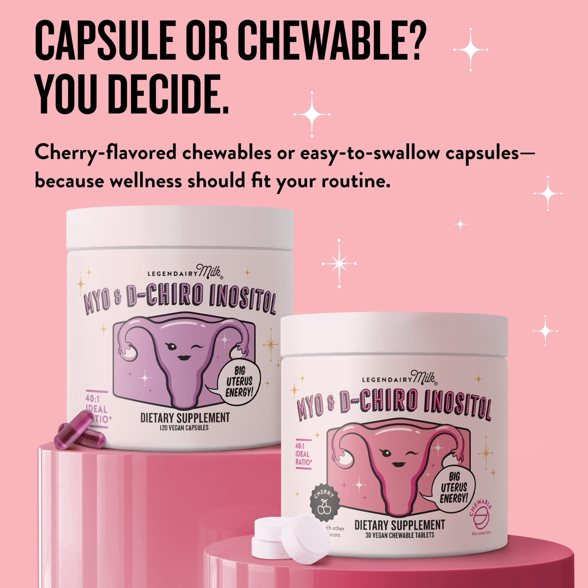 Myo & D - Chiro Inositol Chewable Tablets - Legendairy Milk