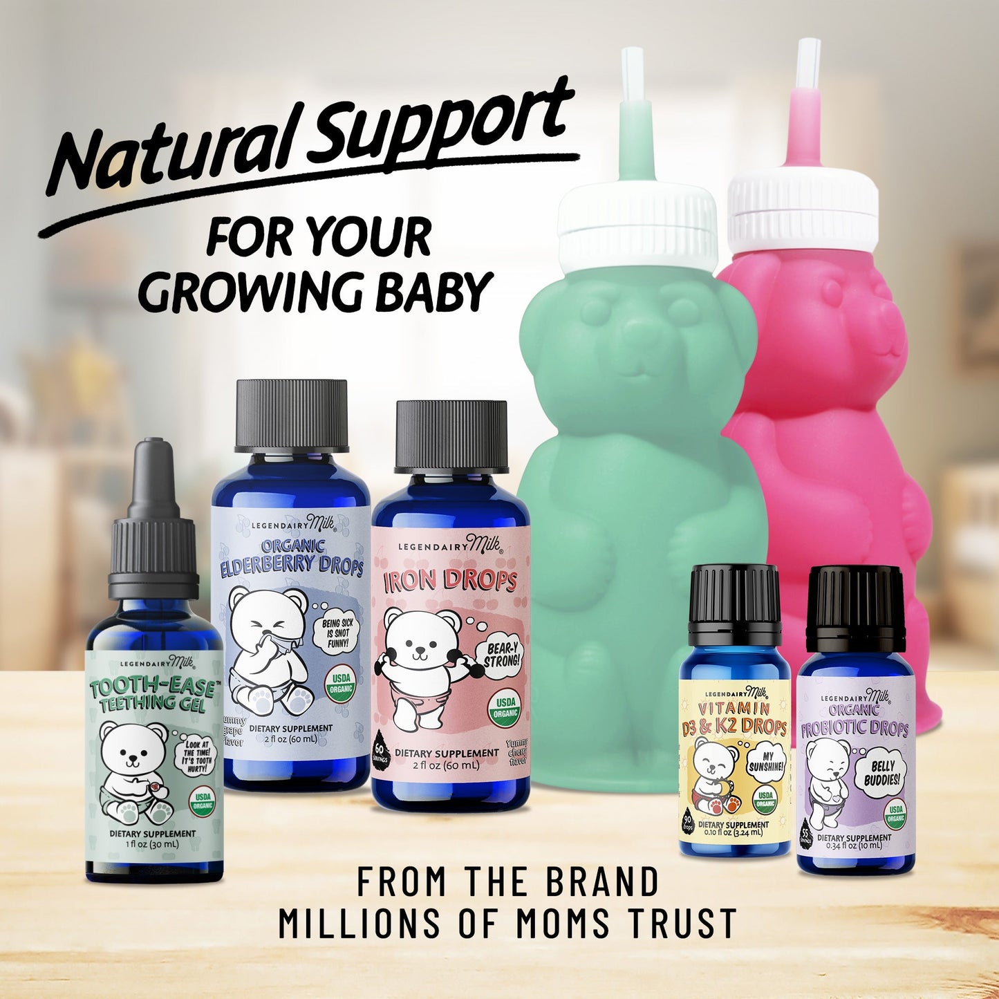 Organic Baby and Toddler Probiotic Drops - Legendairy Milk