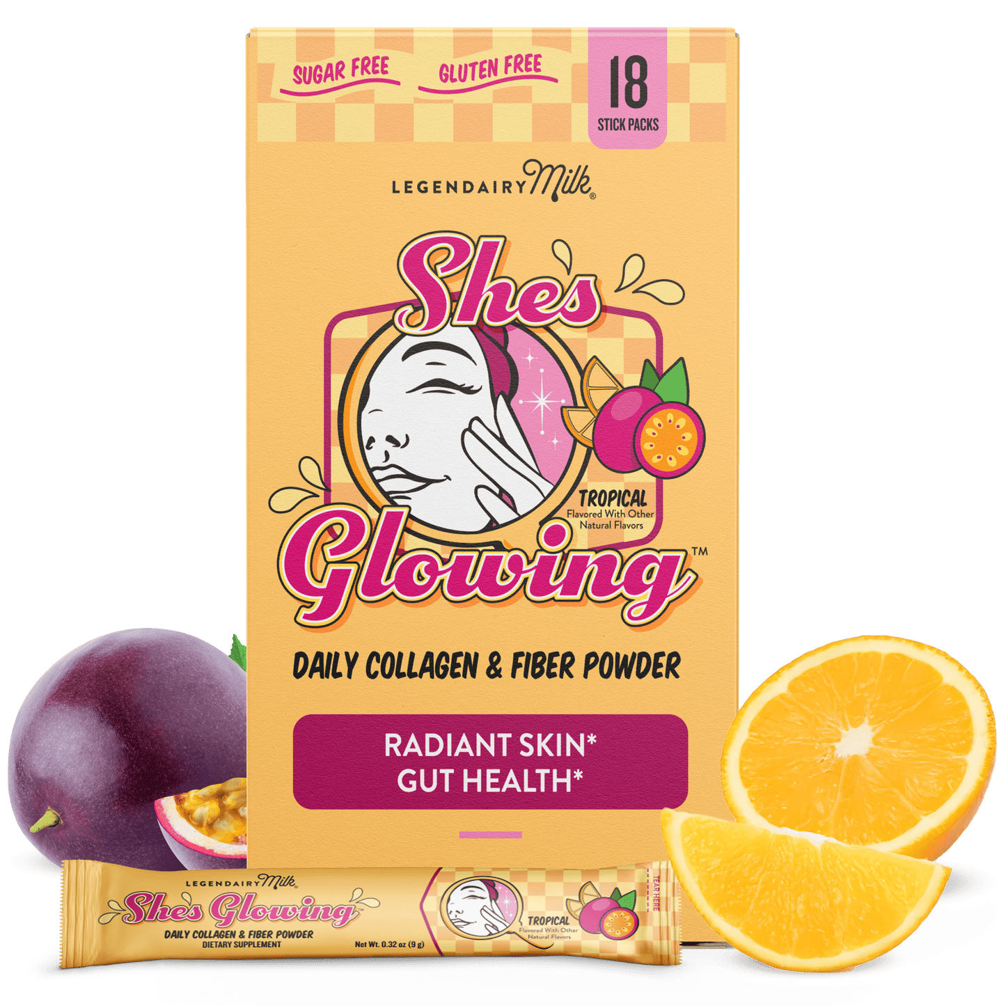 She’s Glowing™ Collagen Peptides & Fiber Powder (1 Month Supply) - Legendairy Milk