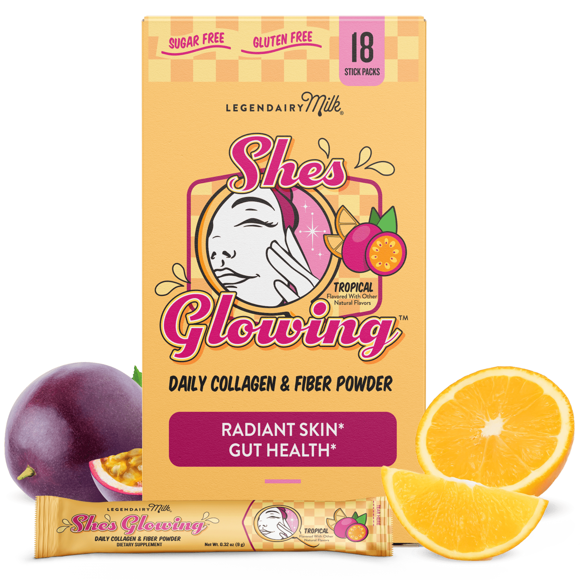 She’s Glowing™ Collagen Peptides & Fiber Powder (1 Month Supply) - Legendairy Milk