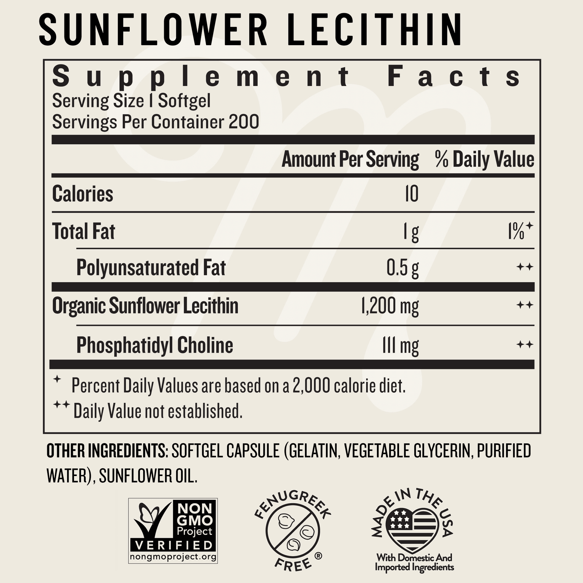 Sunflower Lecithin (1 Month Supply) - Legendairy Milk