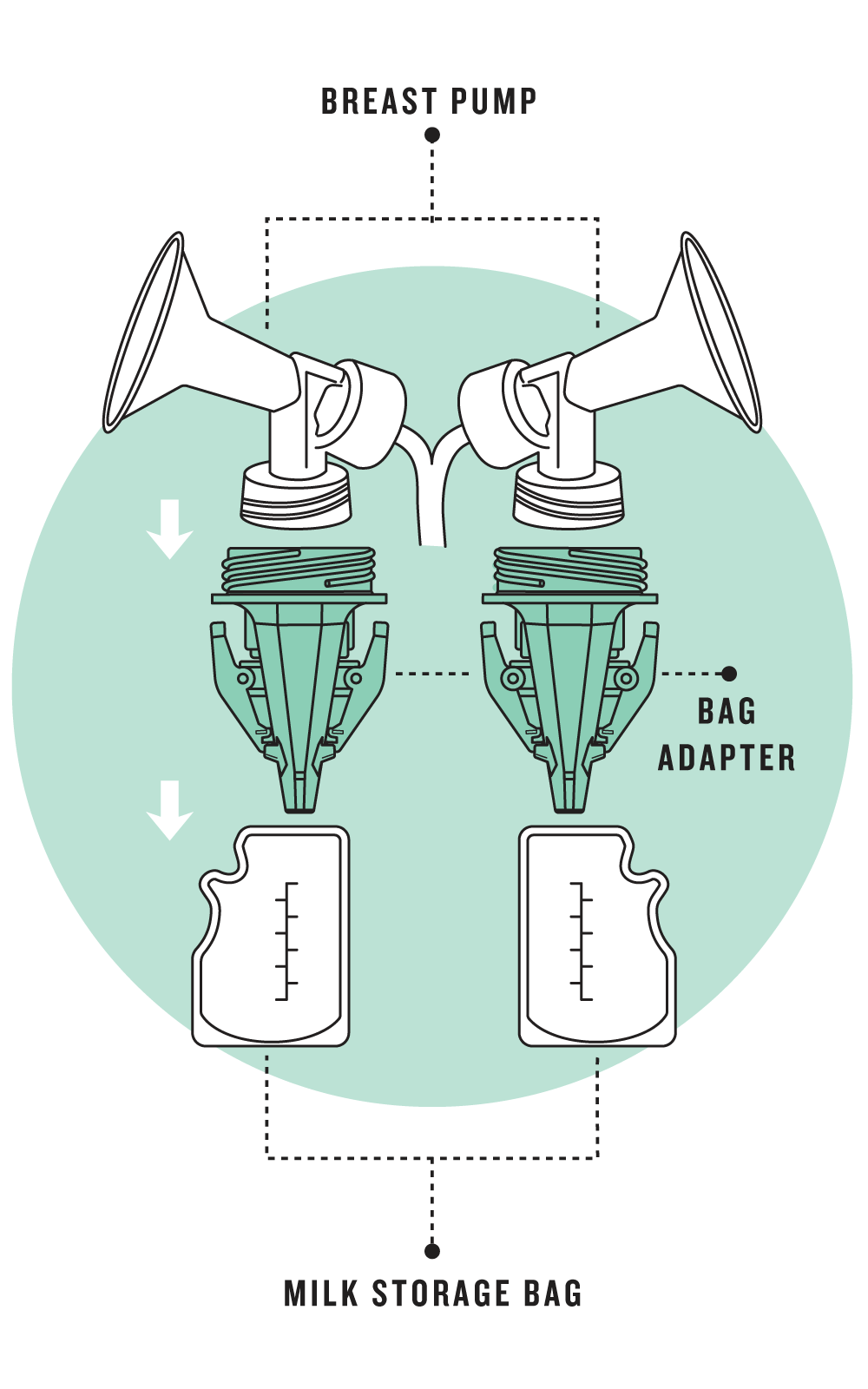 Breastmilk Storage Bag Adapters - Narrow Mouth - Legendairy Milk