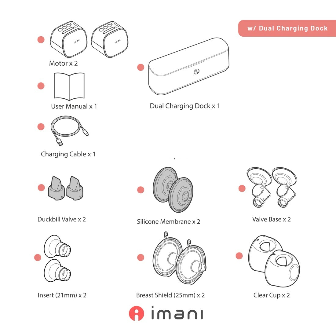 Imani i2 Plus Wearable Breast Pump w/Dual Charging Dock - Legendairy Milk