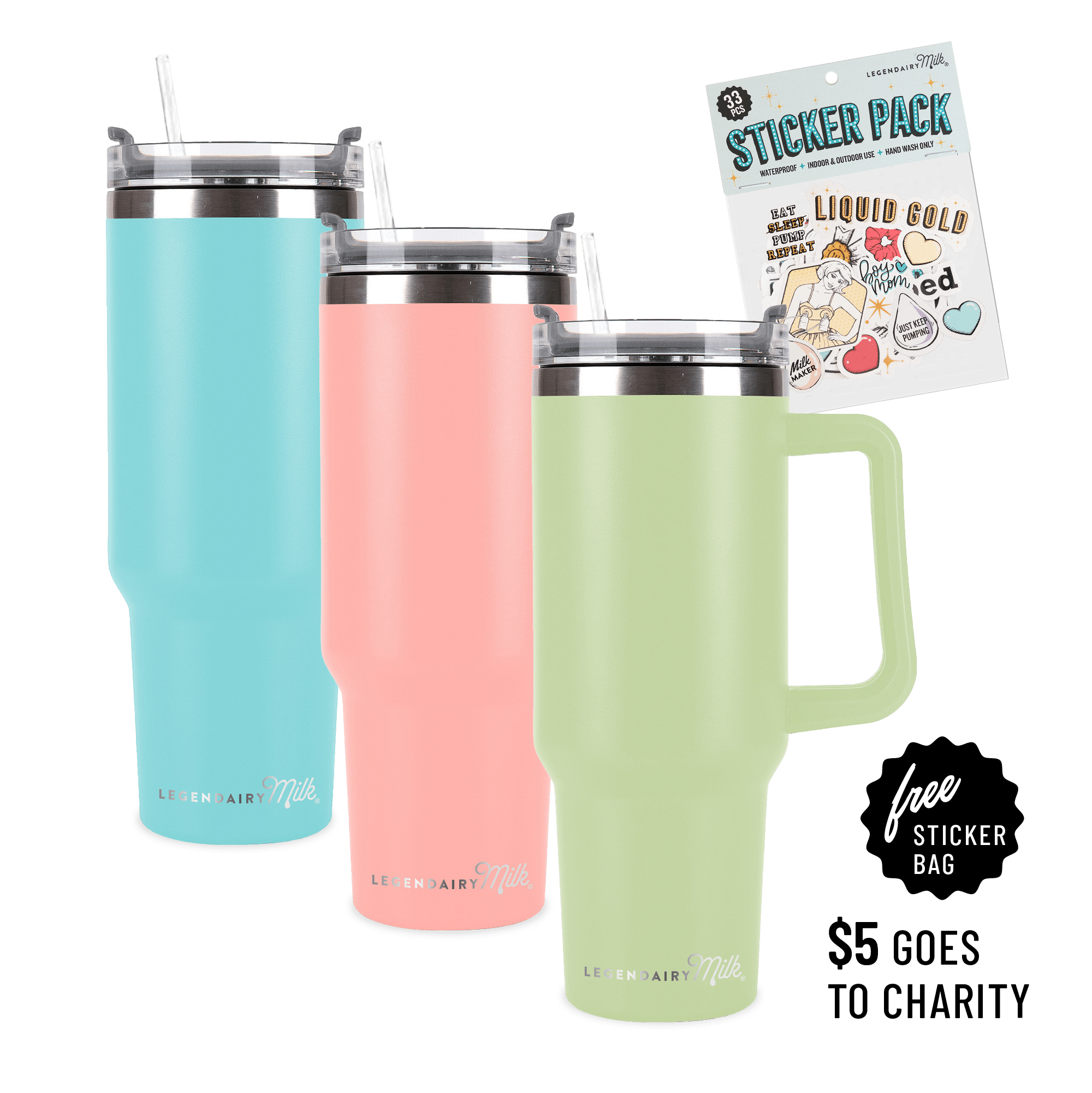 MOMSTER 40 Ounce Stainless Steel Tumbler W Handle Legendairy Milk momster-40-ounce-stainless-steel-tumbler-w-handle-legendairy-milk