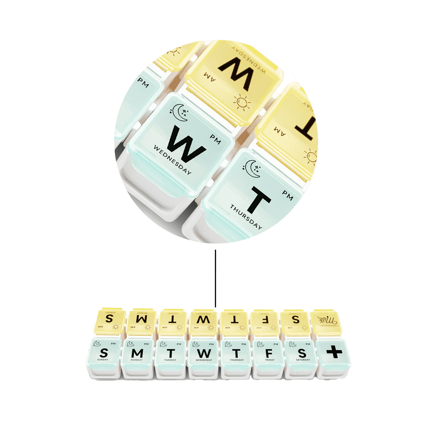 Detachable AM PM Pill Organizer Legendairy Milk detachable-am-pm-pill-organizer-legendairy-milk