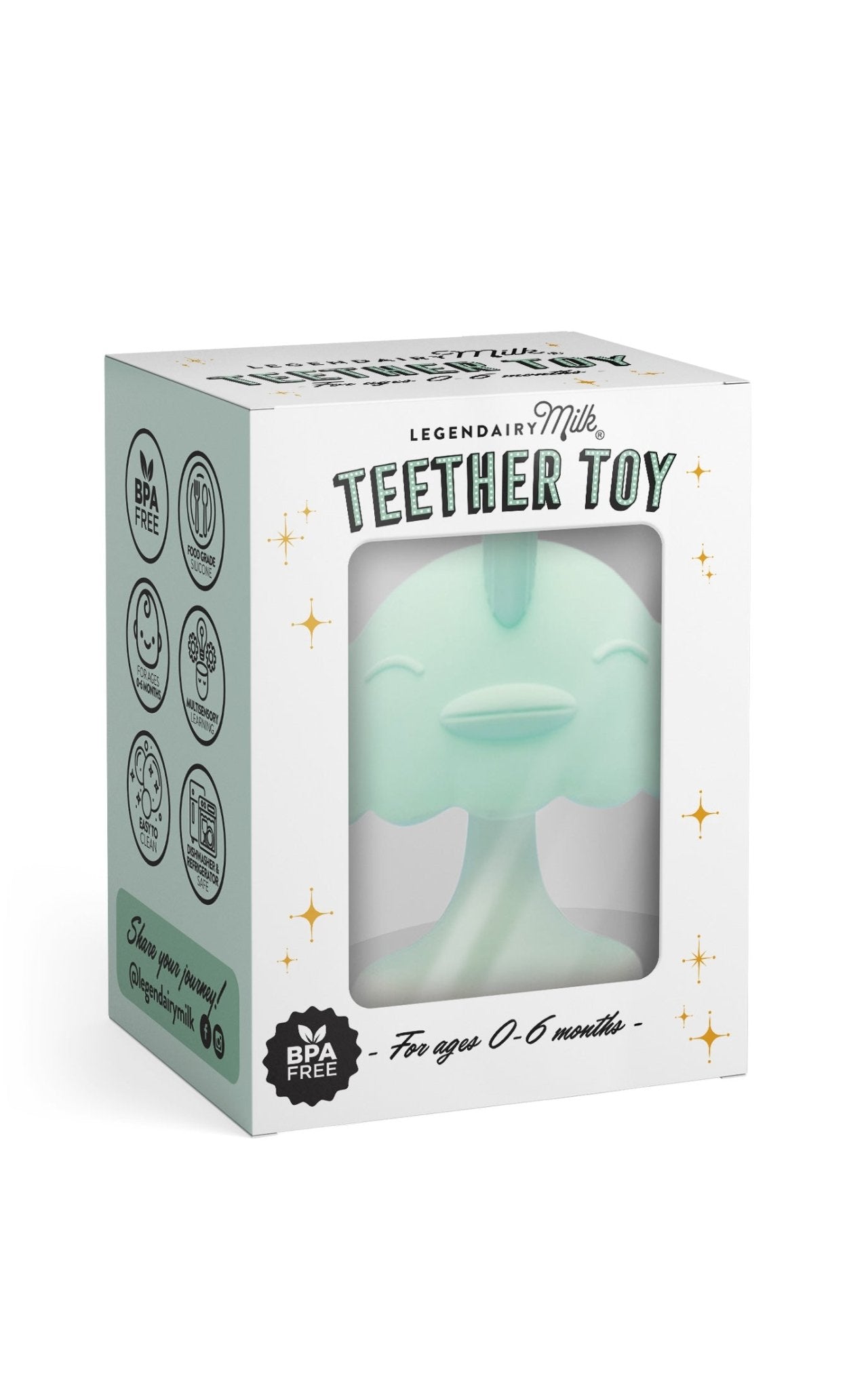 Silicone Teething Toy - Mint Green - Legendairy Milk